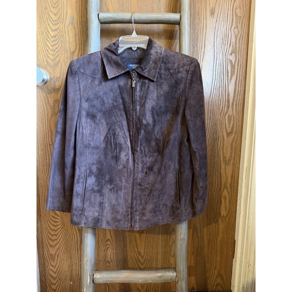 Sonoma Life And Style Suede Women's Jacket Size Small Brown